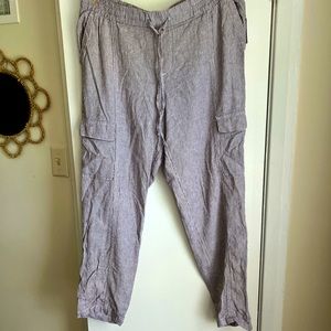 NWT Old Navy Tall Linen Cargo Pants